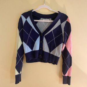 American Eagle Navy Diamond Sweater Size Small/Petite‎